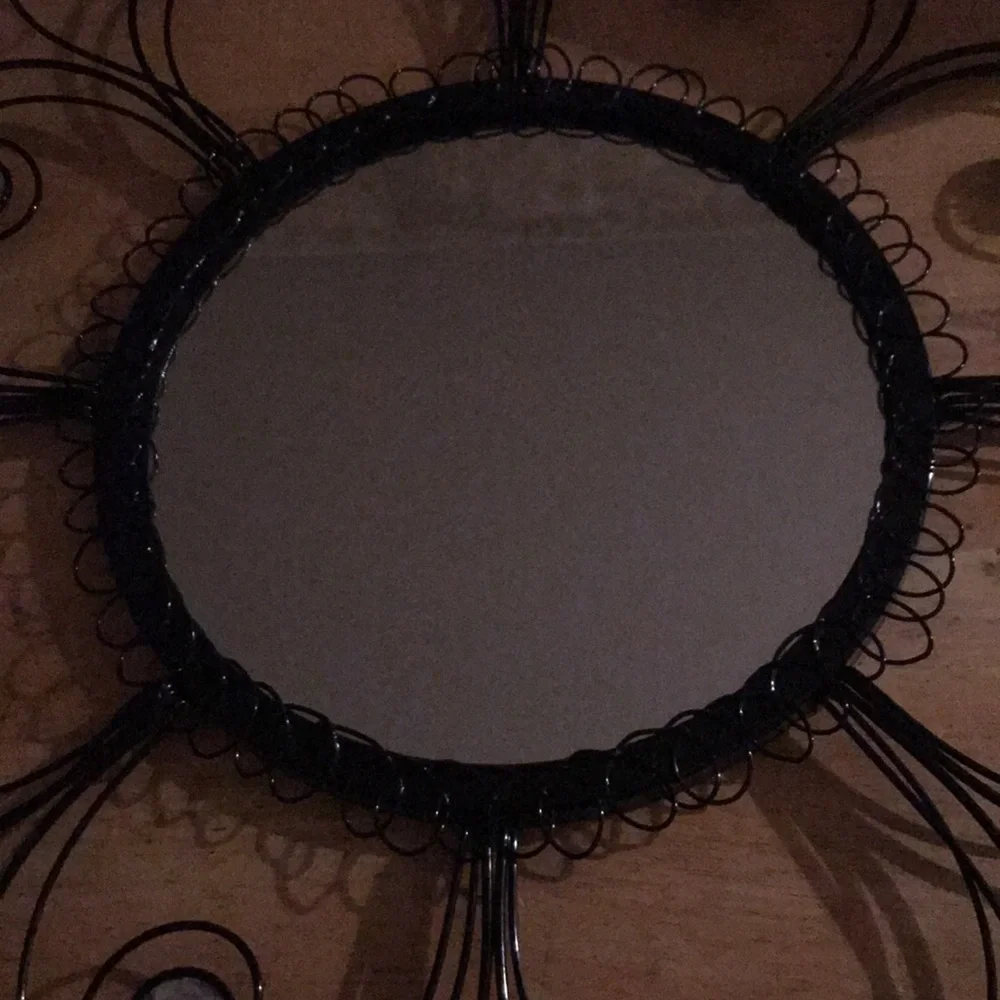COPY - Black flower rim mirror